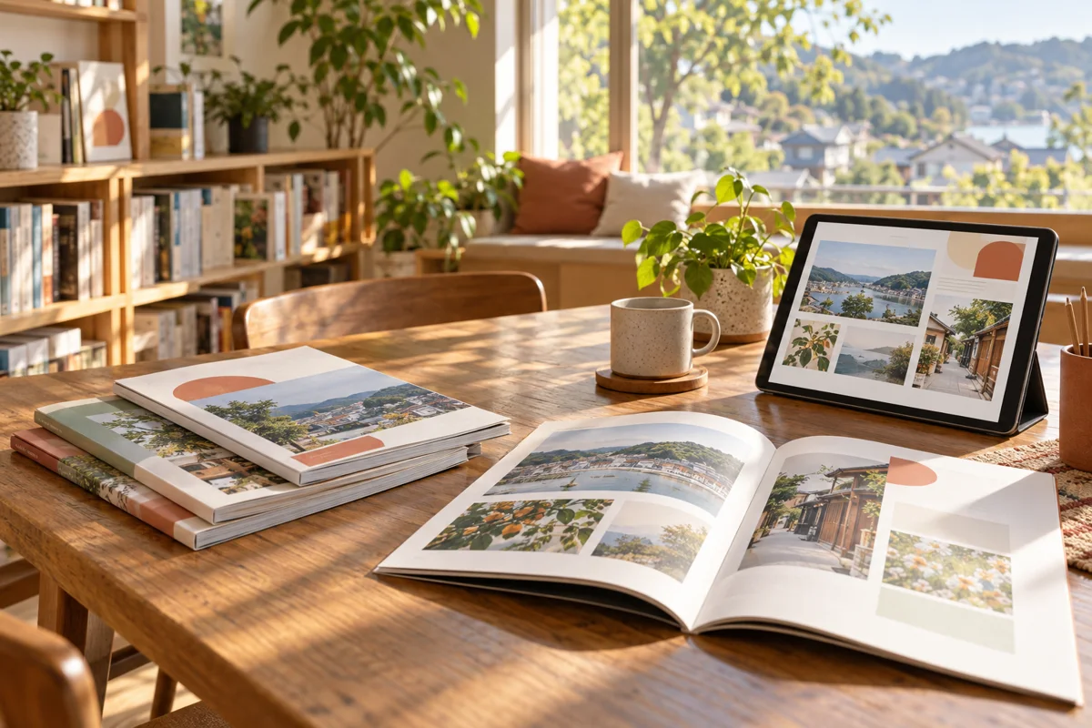 広報誌とタブレットのある読書空間の活用イメージ